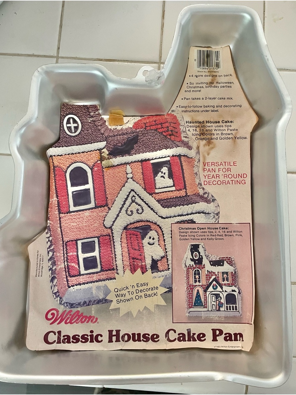 1983 Wilton Classic Haunted House Aluminum Cake Pan W/ Insert  2105-5370
